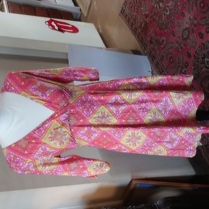 VGUC. Punk 70's style high-waisted 3/4 sleeve dress.